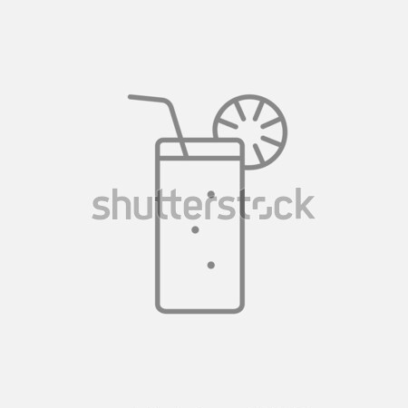 Pomarańczowy szkła pitnej słomy szkic ikona Zdjęcia stock © RAStudio