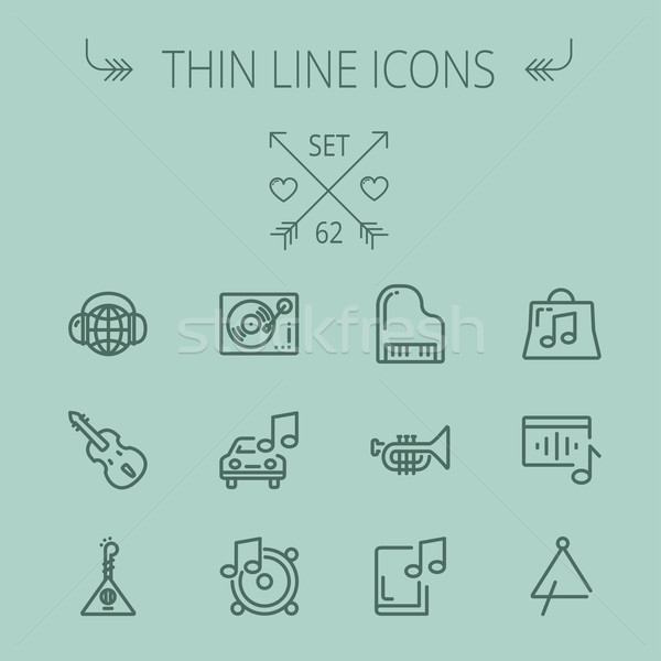 Music and entertainment thin line icon set Stock photo © RAStudio