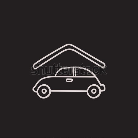 Car garage icon drawn in chalk. Stock photo © RAStudio