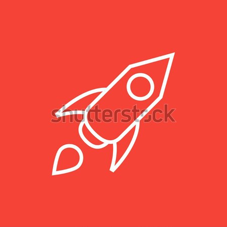 Foto stock: Cohete · línea · icono · web · móviles · infografía