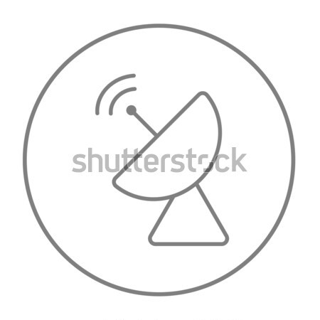 Radar antena satelitarna line ikona internetowych komórkowych Zdjęcia stock © RAStudio