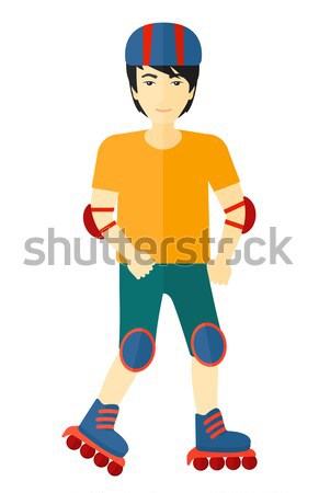 Sporty man on roller-skates. Stock photo © RAStudio