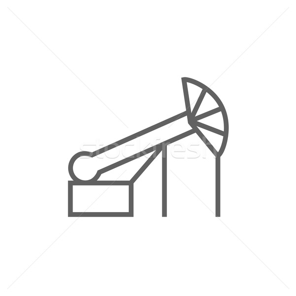 Pump jack oil crane line icon. Stock photo © RAStudio
