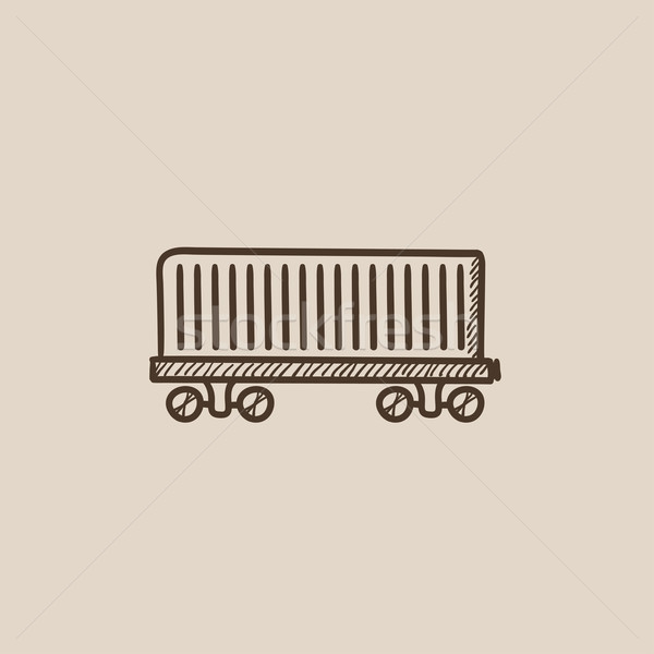 Cargo wagon sketch icon. Stock photo © RAStudio