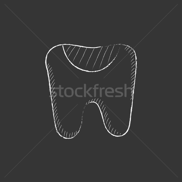 Tooth decay. Drawn in chalk icon. Stock photo © RAStudio