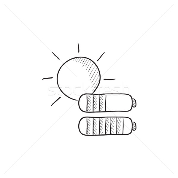 Solarenergie Skizze Symbol Vektor isoliert Hand gezeichnet Stock foto © RAStudio