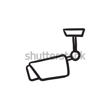 Outdoor surveillance camera sketch icon. Stock photo © RAStudio