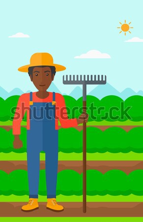 Lumberjack with chainsaw vector illustration. Stock photo © RAStudio