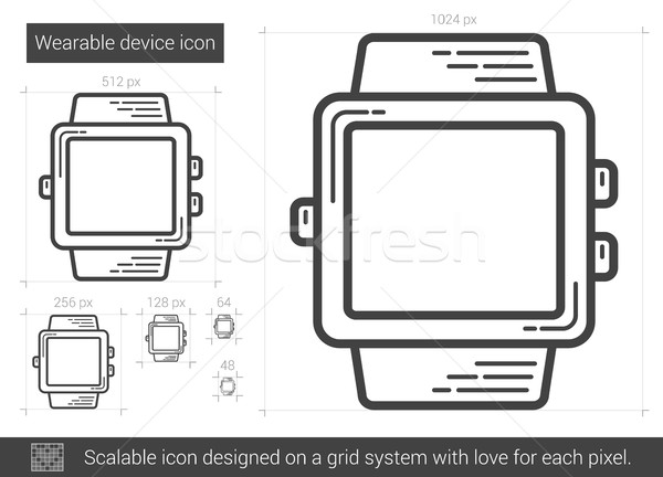 Stock photo: Wearable device line icon.