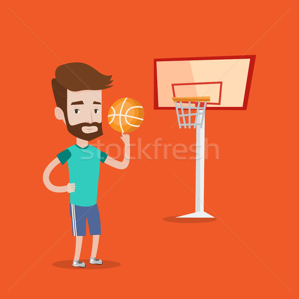 Hipster basketball player spinning ball. Stock photo © RAStudio
