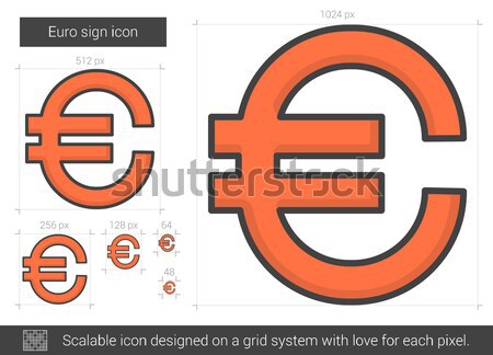 Euro sign line icon. Stock photo © RAStudio