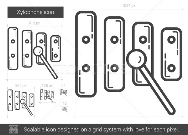 Xilófono línea icono vector aislado blanco Foto stock © RAStudio