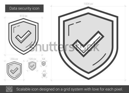 Lijn icon vector geïsoleerd witte Stockfoto © RAStudio
