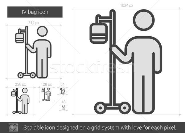 Sac ligne icône vecteur isolé blanche [[stock_photo]] © RAStudio