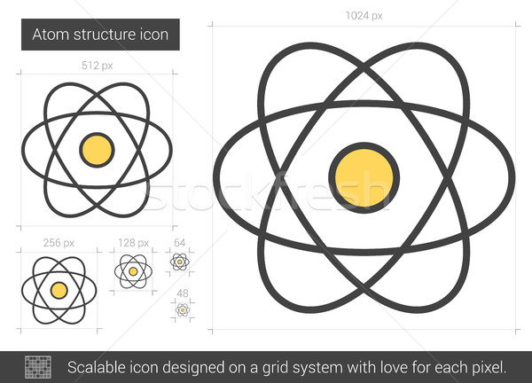 Atome structure ligne icône vecteur isolé [[stock_photo]] © RAStudio