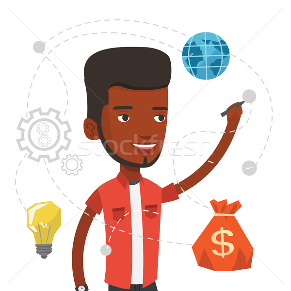 Man writing cloud computing on virtual screen. Stock photo © RAStudio
