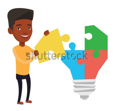 Woman having business idea vector illustration. Stock photo © RAStudio