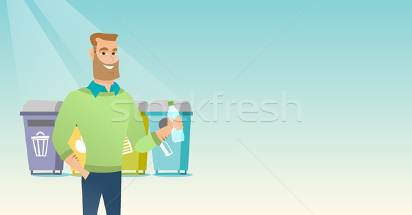 Man throwing away plastic bottle. Stock photo © RAStudio