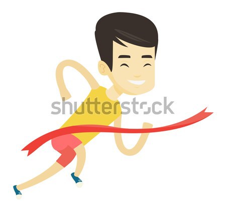 Athlete crossing finish line vector illustration. Stock photo © RAStudio