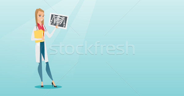 Doctor examining radiograph vector illustration. Stock photo © RAStudio