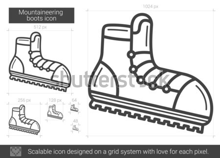 Alpinizm buty line ikona wektora odizolowany Zdjęcia stock © RAStudio