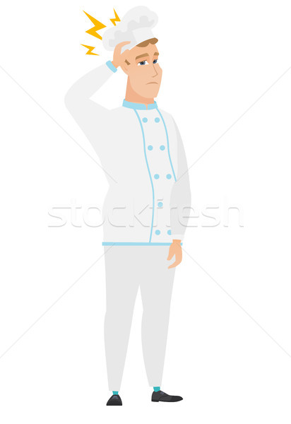 Caucasian chef cook with lightning over his head Stock photo © RAStudio