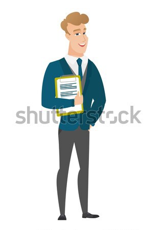 Groom holding clipboard with documents. Stock photo © RAStudio