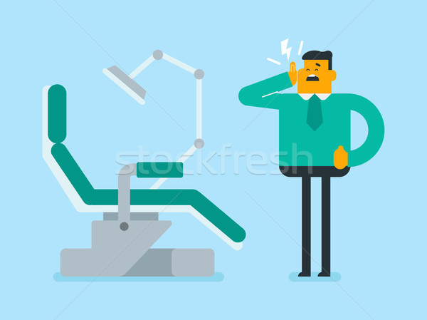 Biały człowiek cierpienie ból zęba młodych zdenerwowany Zdjęcia stock © RAStudio