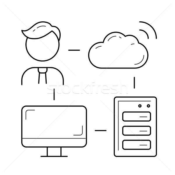 Cloud computing line icon. Stock photo © RAStudio