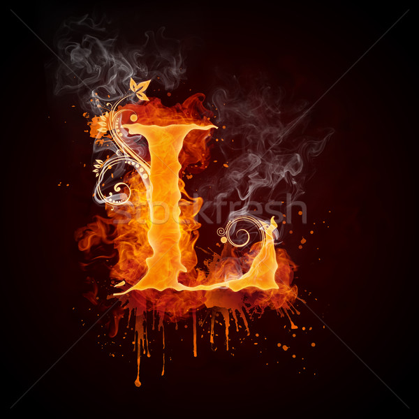 Fire Swirl Letter L Stock photo © RAStudio