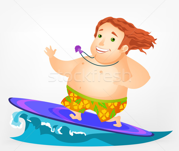 Vrolijk mollig man water zomer leuk Stockfoto © RAStudio