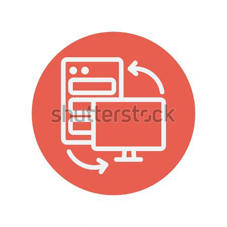 Personal computer set CPU Central processing unit thin line icon Stock photo © RAStudio