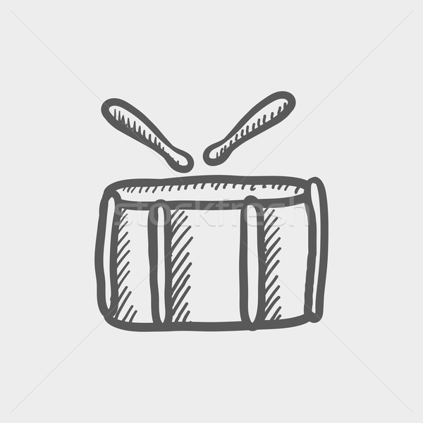 Snare drum with stick sketch icon Stock photo © RAStudio
