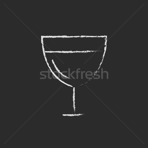 Glass of wine icon drawn in chalk. Stock photo © RAStudio