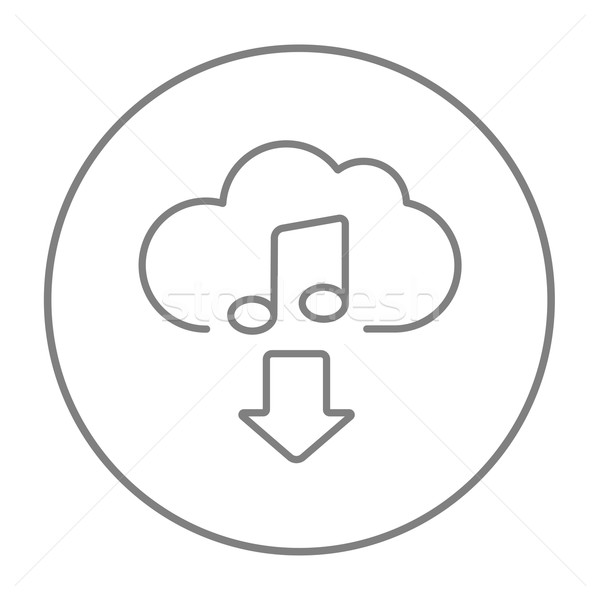 Stock photo: Download music line icon.