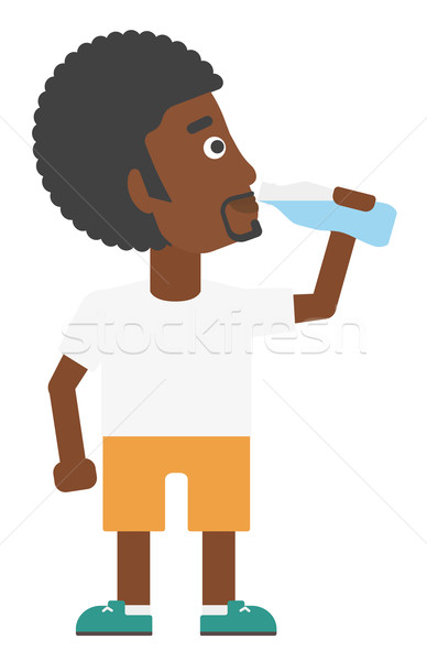 Mann Trinkwasser Vektor Design Illustration isoliert Stock foto © RAStudio