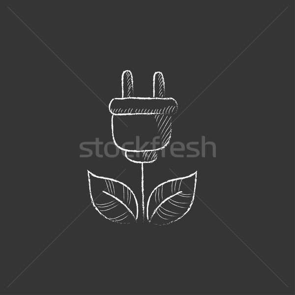 öko zöld energia rajzolt kréta ikon kézzel rajzolt Stock fotó © RAStudio