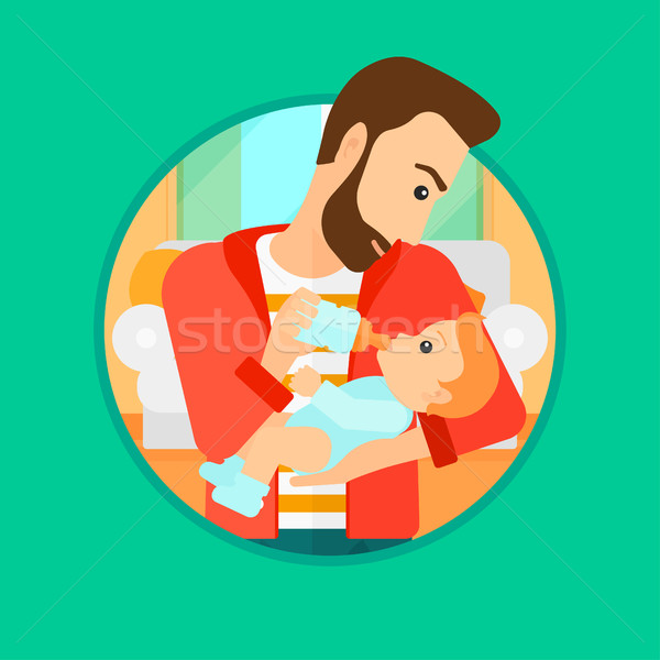 Father feeding baby. Stock photo © RAStudio