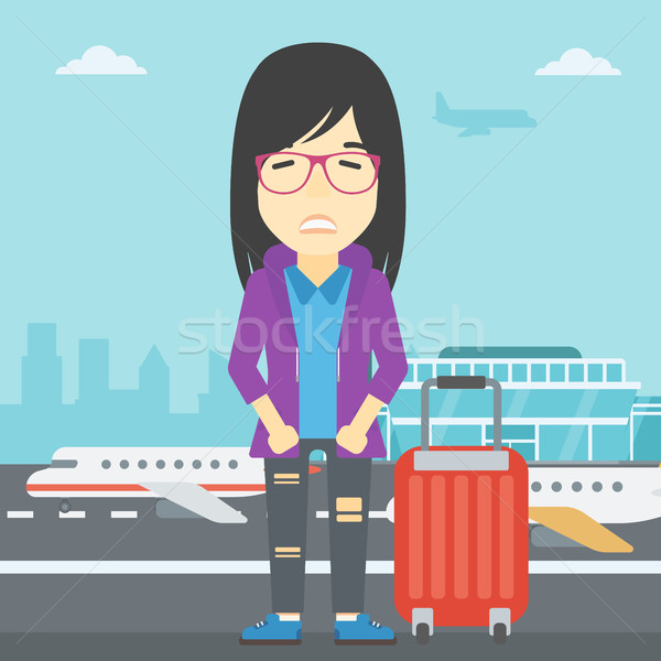 Woman suffering from fear of flying. Stock photo © RAStudio