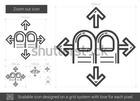 Yakınlaştırma dışarı hat ikon vektör yalıtılmış Stok fotoğraf © RAStudio