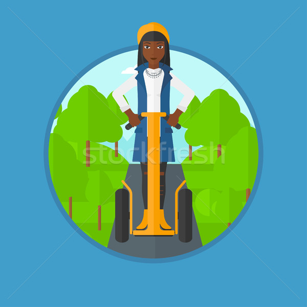 Woman driving electric scooter vector illustration Stock photo © RAStudio