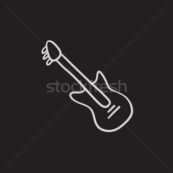 Electric guitar sketch icon. Stock photo © RAStudio