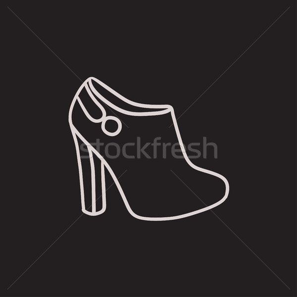 Kostka boot szkic ikona wektora odizolowany Zdjęcia stock © RAStudio