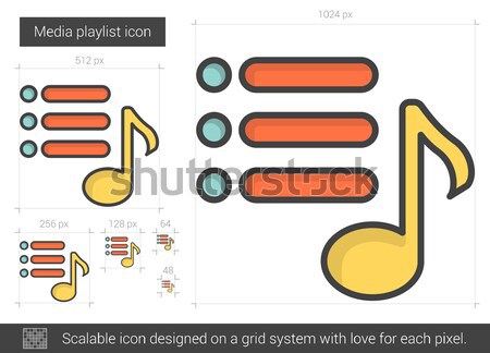 Media playlist line icon. Stock photo © RAStudio