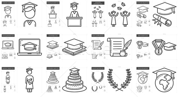 Education line icon set. Stock photo © RAStudio