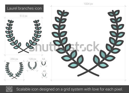 Сток-фото: лавры · линия · икона · вектора · изолированный