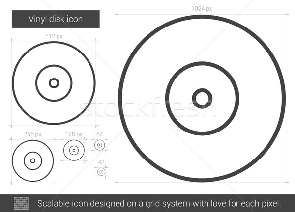 Vinil disk hat ikon vektör yalıtılmış Stok fotoğraf © RAStudio