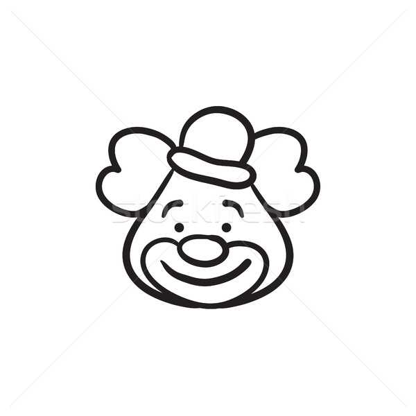 Stock photo: Clown sketch icon.