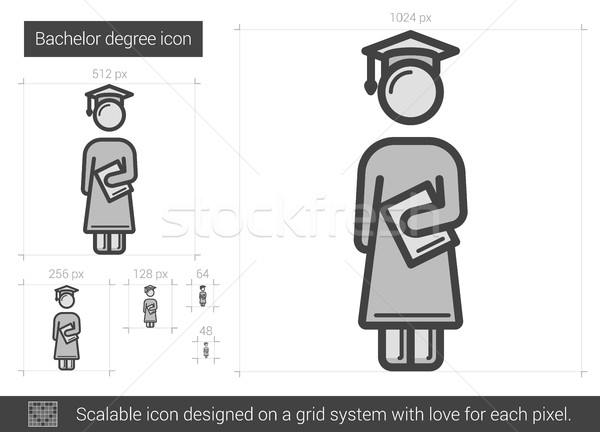 Bachelor degree line icon. Stock photo © RAStudio