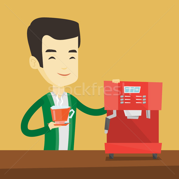 Man making coffee vector illustration. Stock photo © RAStudio
